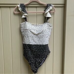 Summersalt Ruffle oasis polka dot 10 swimsuit